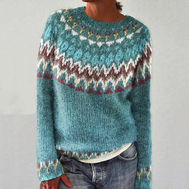 Stilla | Stilfuld Sweater med Vintage Mønster