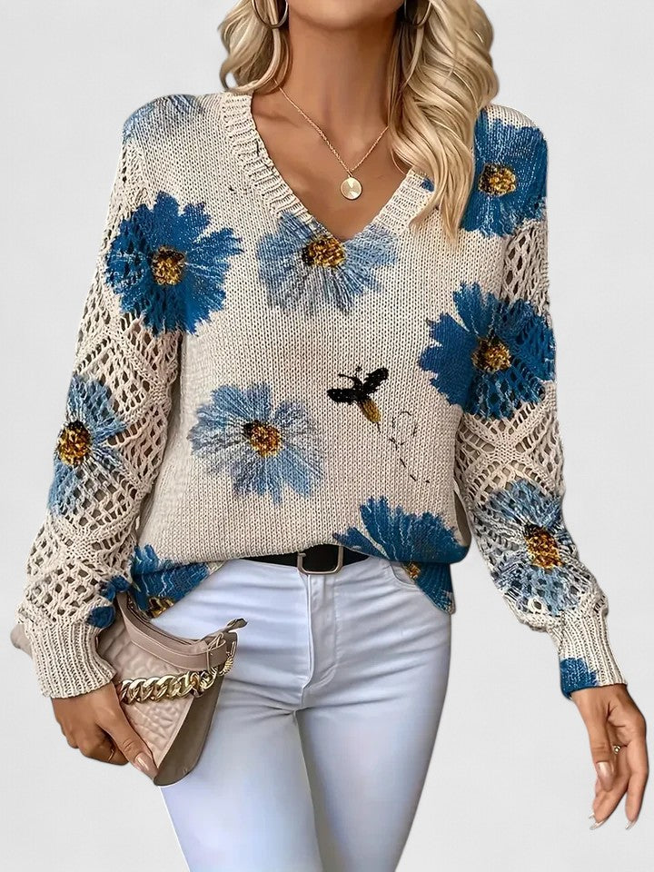 Stilla | Elegant Sweater med Blomsterdesign