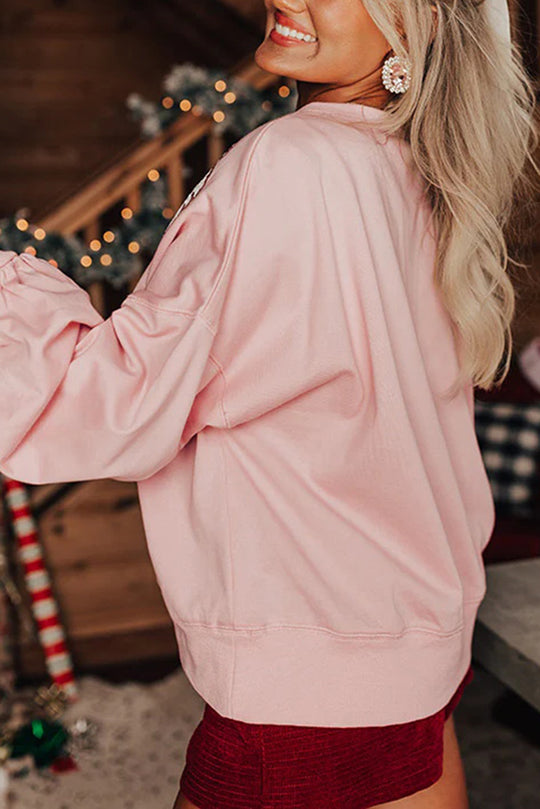 Stilla | Julemand Pailletter Løs Afslappet Sweatshirt
