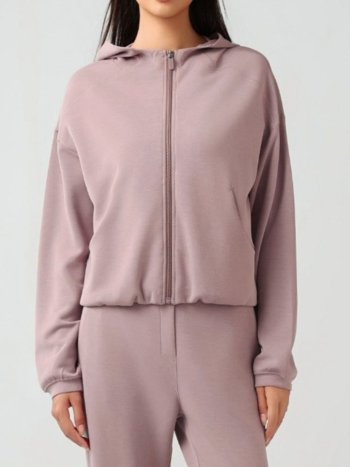 Stilla | Zip Up Dropped Shoulder Active Hooded
