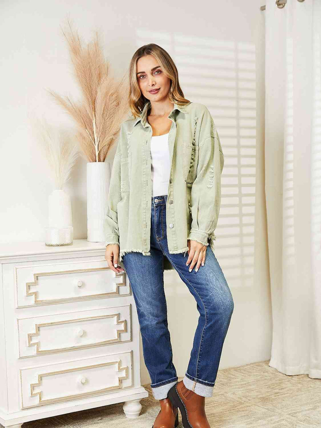 Stilla | Raw Hem Denim Jakke