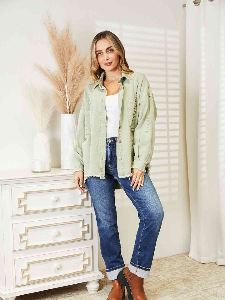 Stilla | Raw Hem Denim Jakke