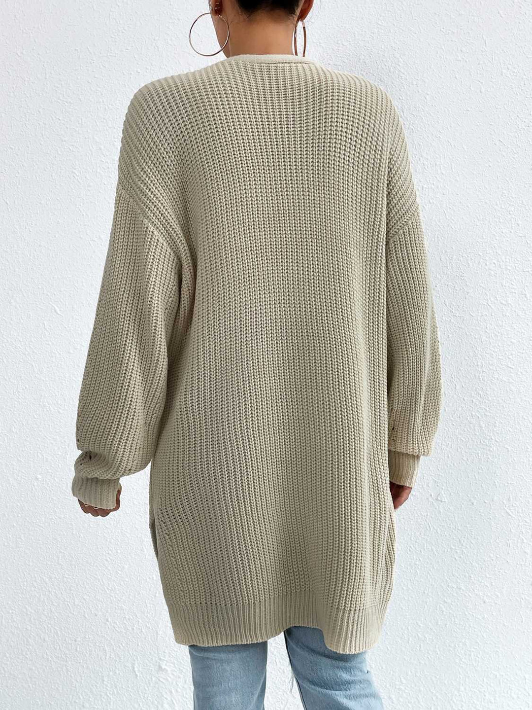 Stilla | Front Dropped Shoulder Slit Cardigan