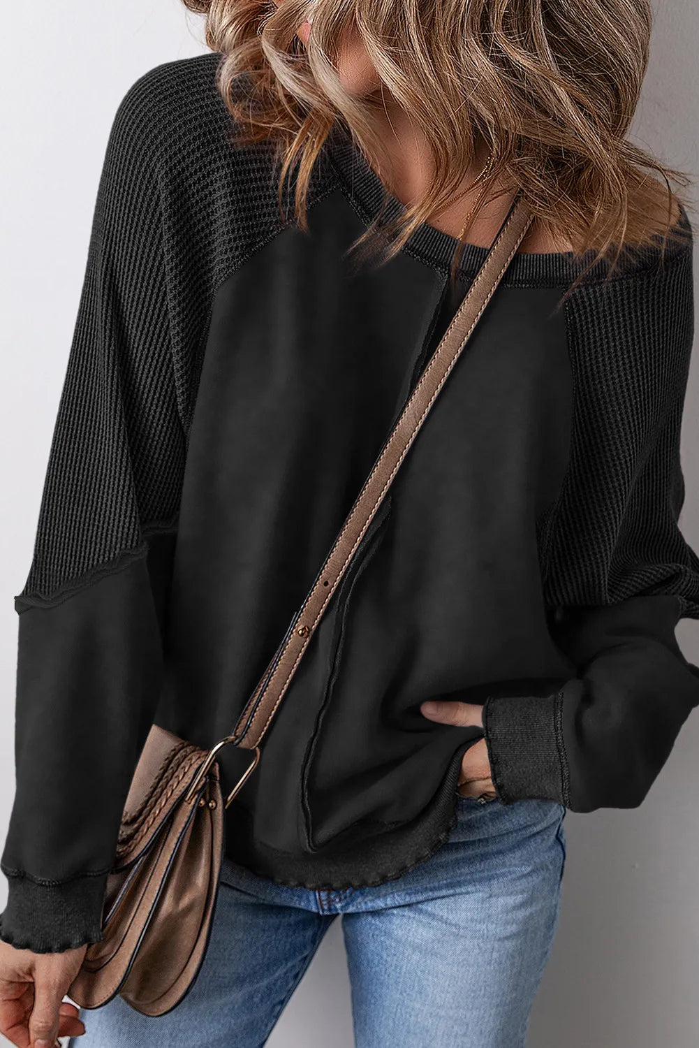 Stilla | Sweatshirt med lange ærmer og synlige sømme