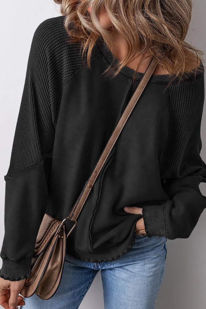 Stilla | Sweatshirt med lange ærmer og synlige sømme