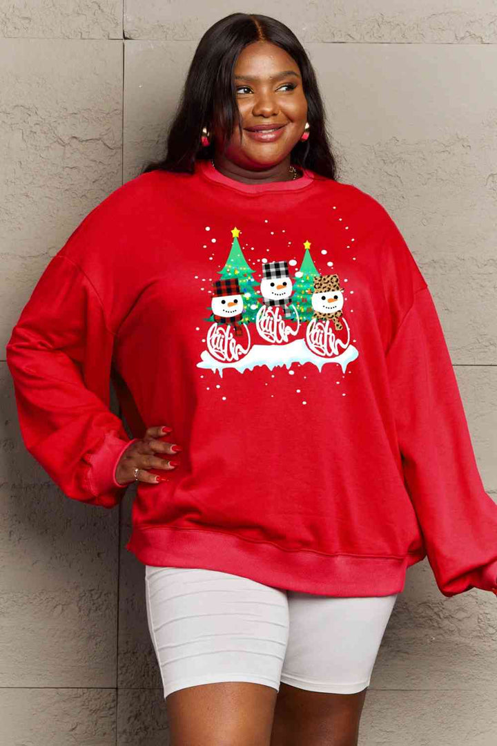 Stilla | Love Full Size Graphic Rund Hals Sweatshirt