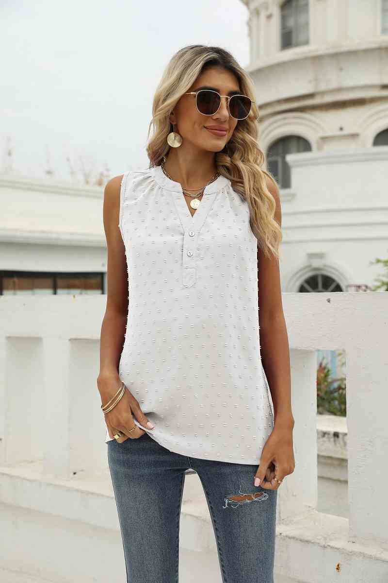 Stilla | Dot Notched Neck Tank