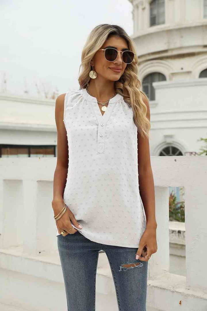 Stilla | Dot Notched Neck Tank