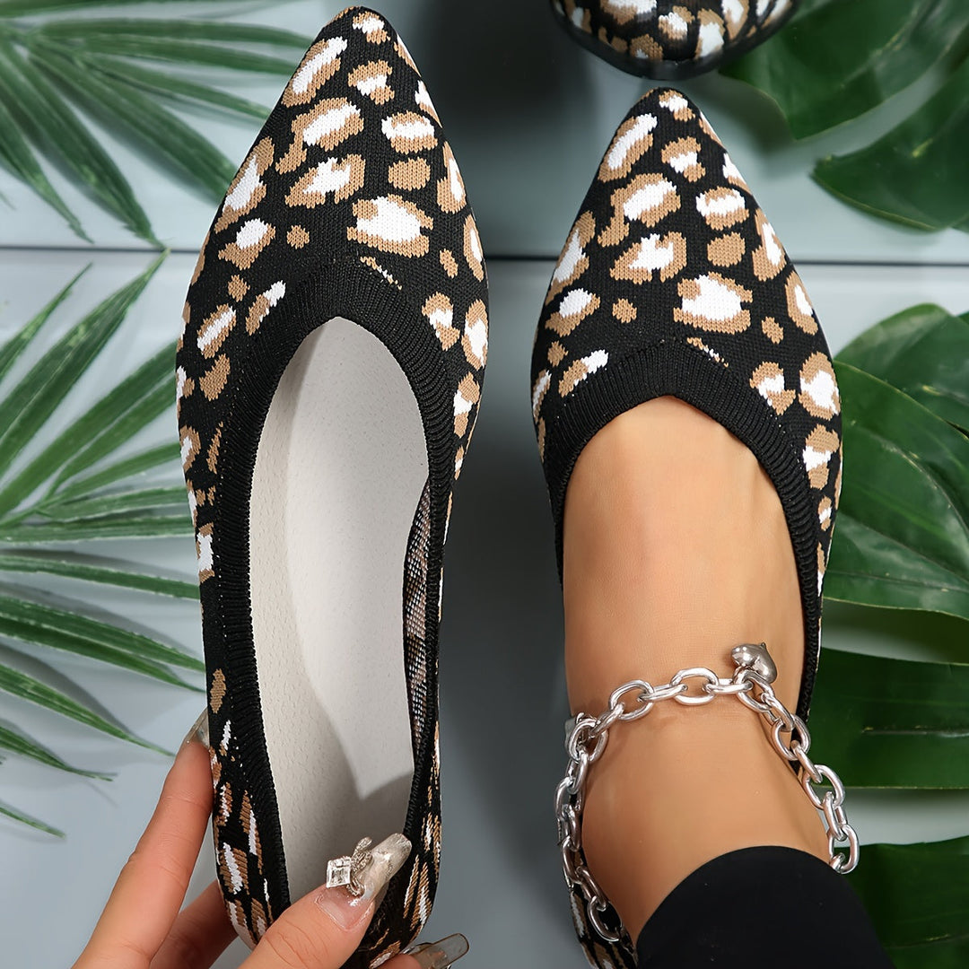 Stilla | Damer Leopard Ballerinas Punktskrid På Lys Ramin