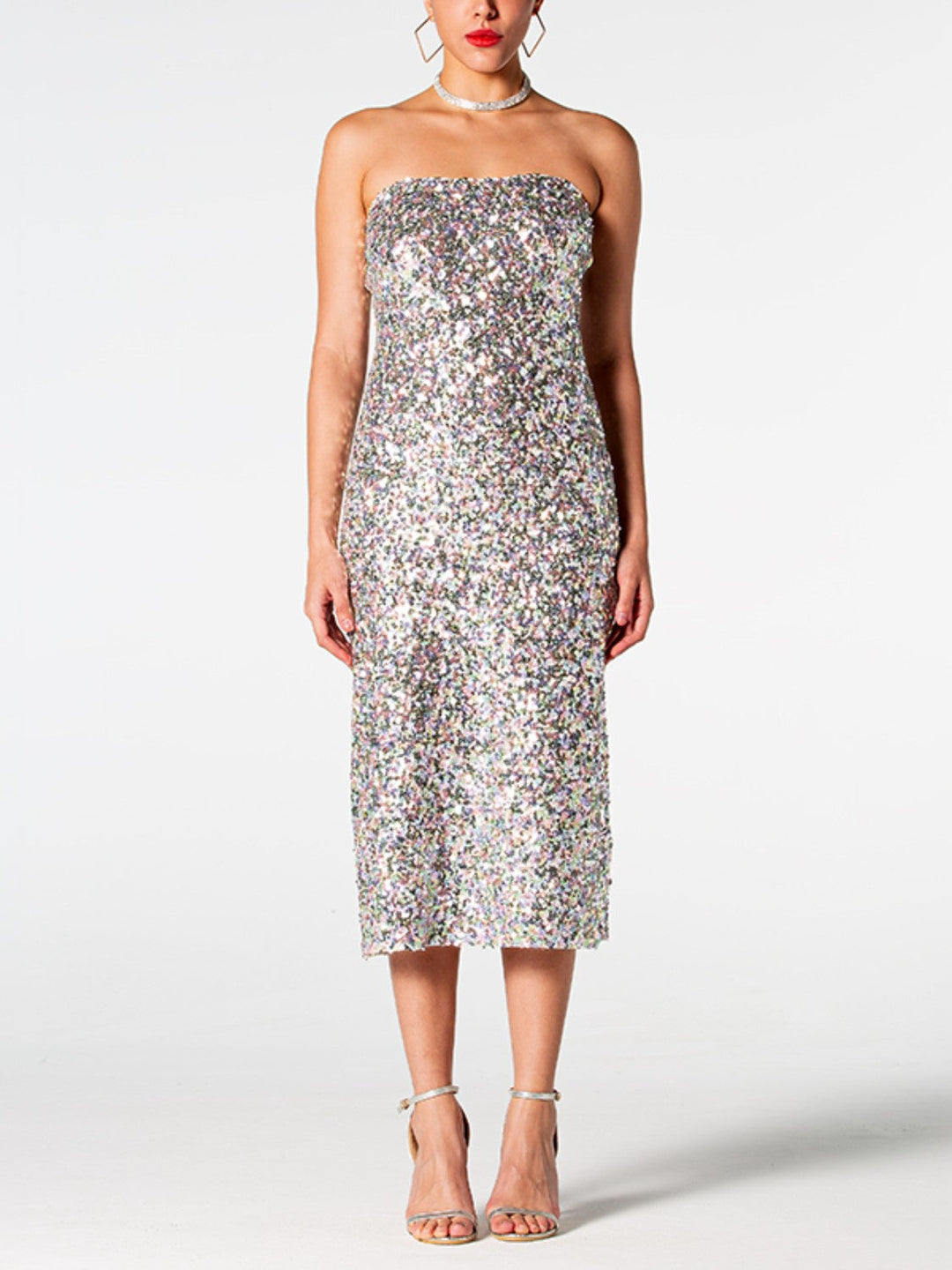 Stilla | Straight Neck Midi Wrap Dress