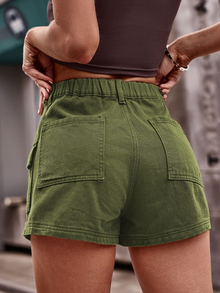 Stilla | Talje Denim Shorts med Lommer