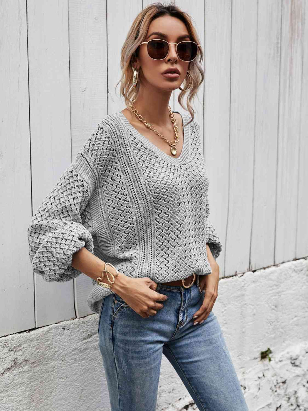 Stilla | Nakke Droppet Skulder Sweater