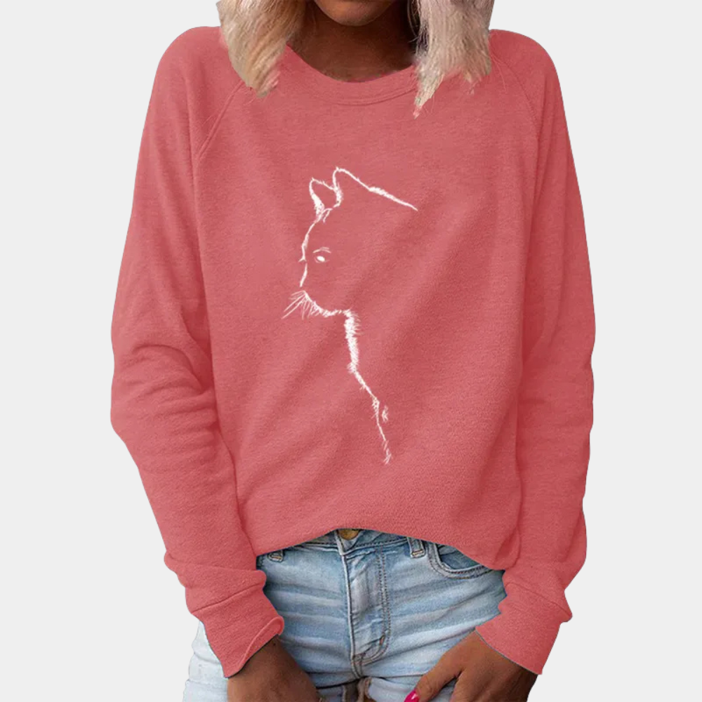 Stilla | Komfortabel Sweater med Kattedesign til Damer