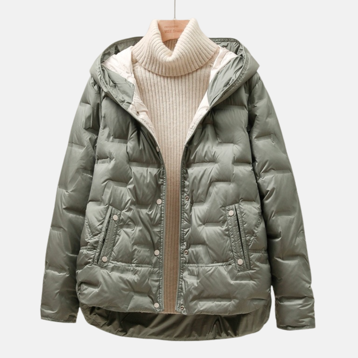 Stilla | Jakke Quilted Puff Aftagelig Hætte Trykknaplukning