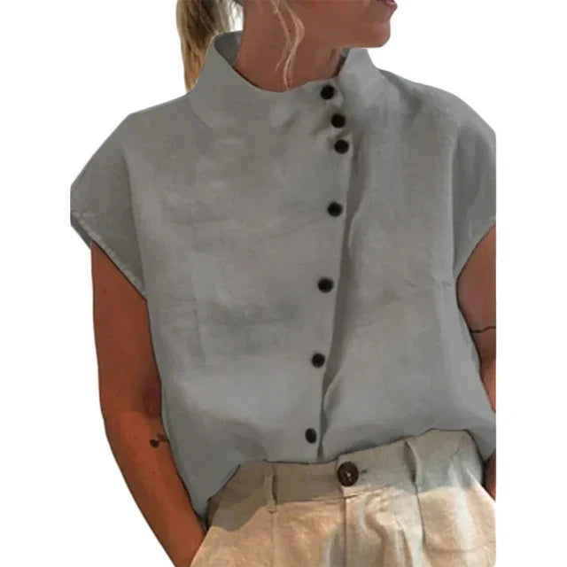 Stilla | Elegant Bluse med Ståkrave til Kvinder