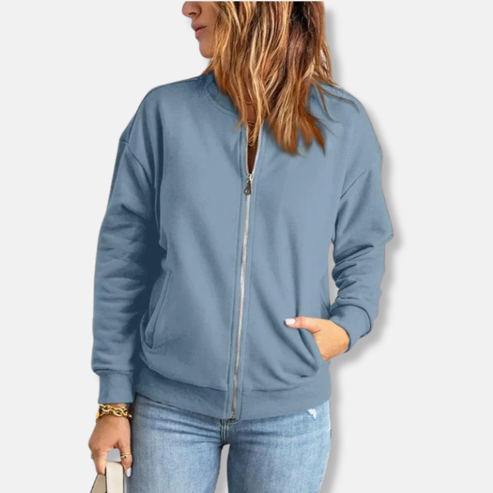 Stilla | Jakke Let design Løs pasform Lynlås Ribkant afslappet look