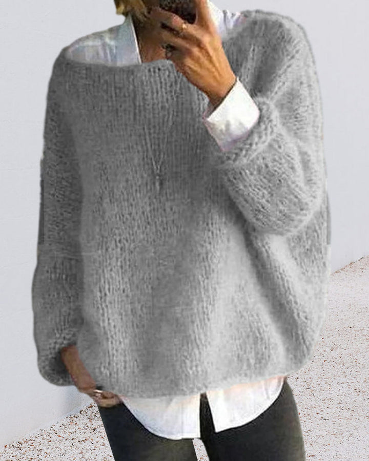 Stilla | Sweater med farvet hals