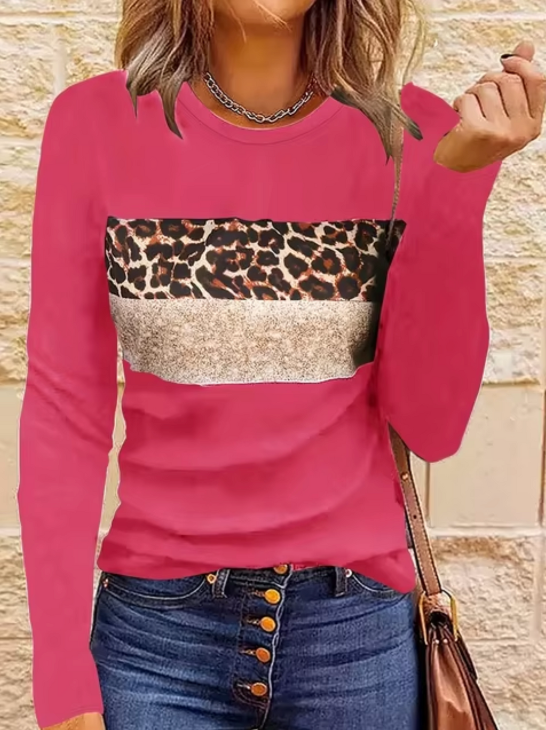 Stilla | Langærmet T-shirt med leopardtryk