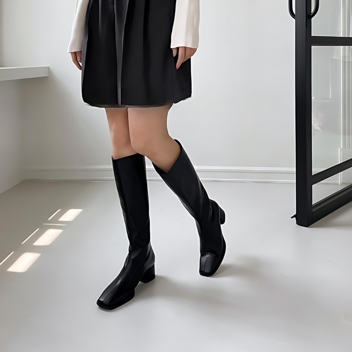 Stilla | Elegante Læderstøvler Op Til Knæene