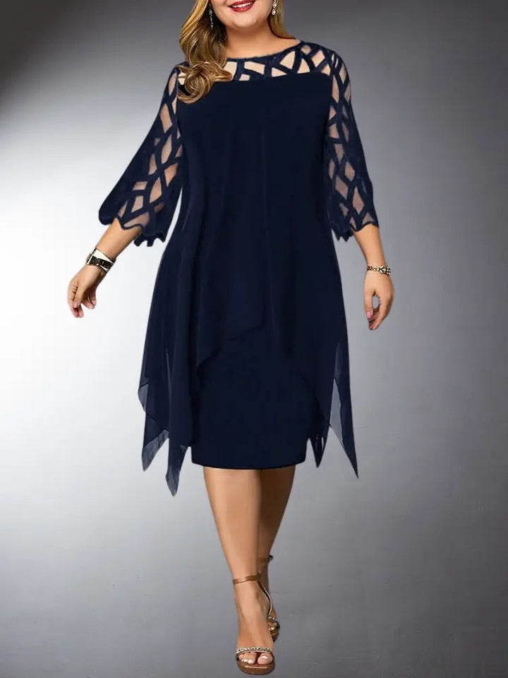 Skovae | Elegante Plus Size Spids Midi Kjole