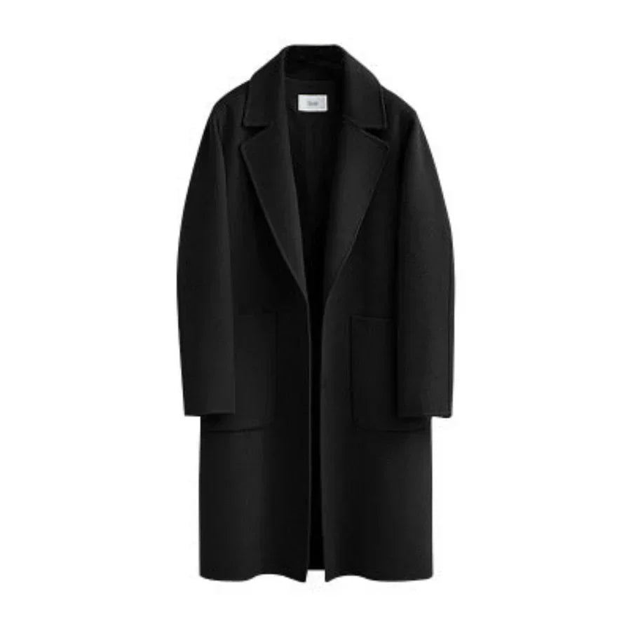 Stilla | Trenchcoat Uldblanding Løs Pasform Fuld Længde Minimalistisk Design