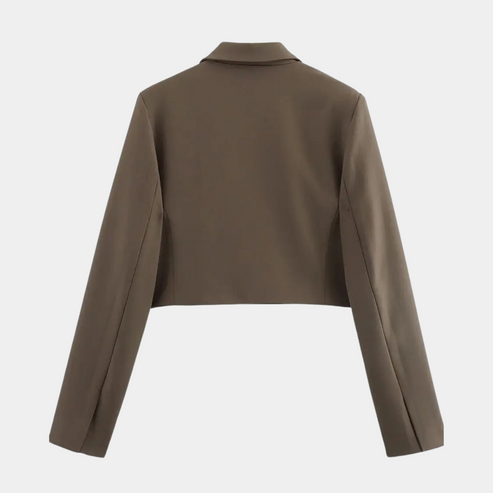 Stilla | Cropped Blazerjakke Måltilpasset Langærmet Åben Front