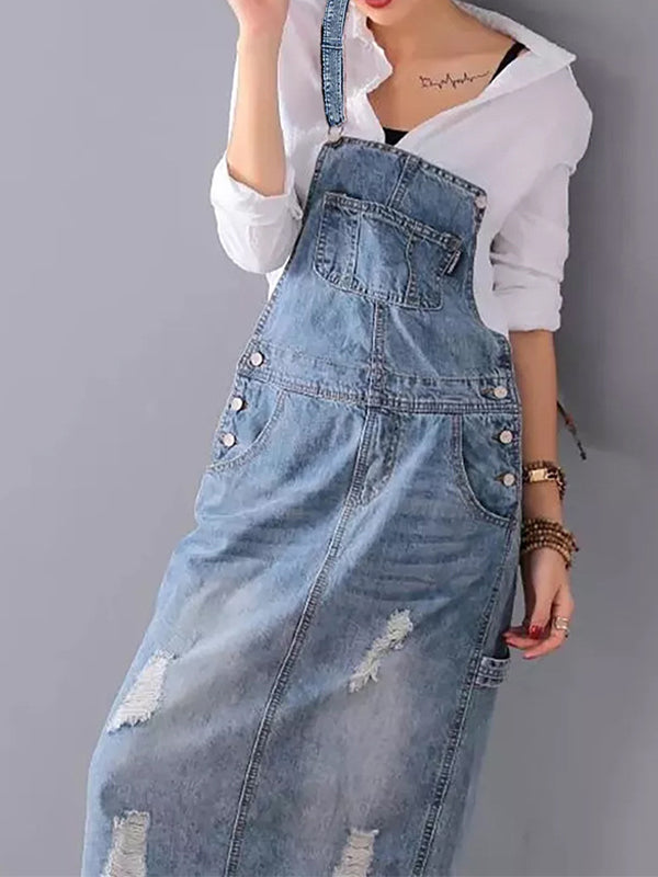 Stilla | Casual Denim Spaghetti Dress