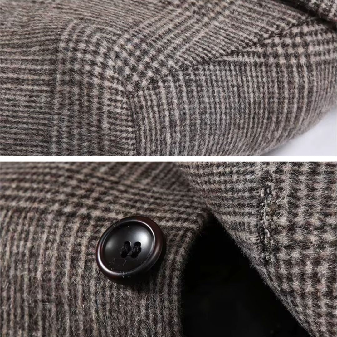 Stilla | Tjekket Uld-Trenchcoat