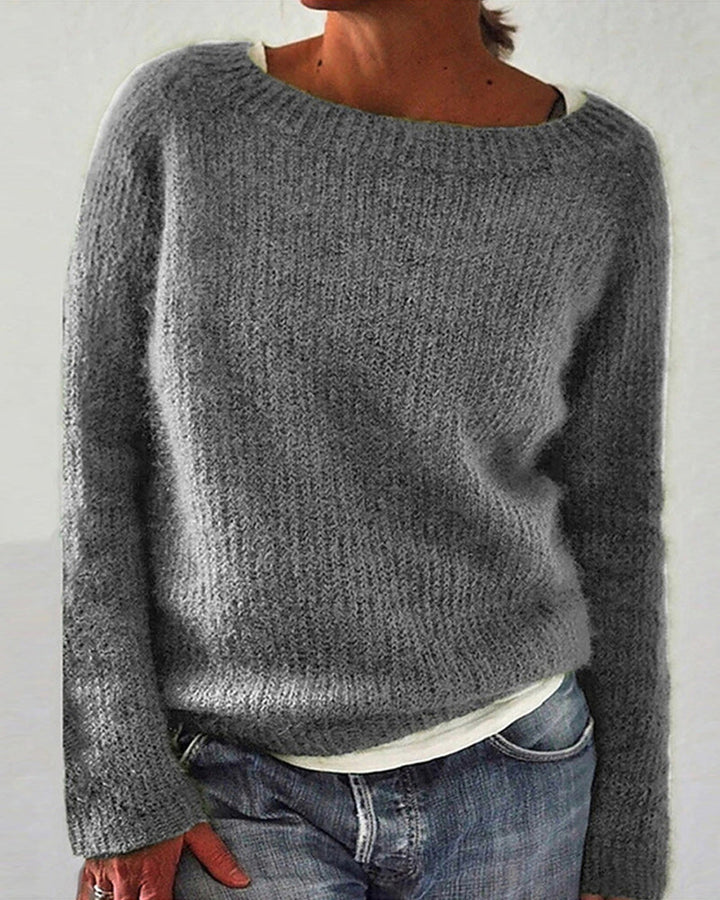 Stilla | Sweater med Rundhalset og Lange Ærmer