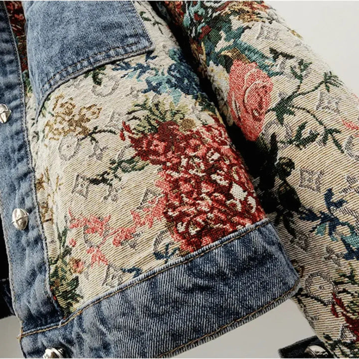Stilla | Floral Denim Jakke