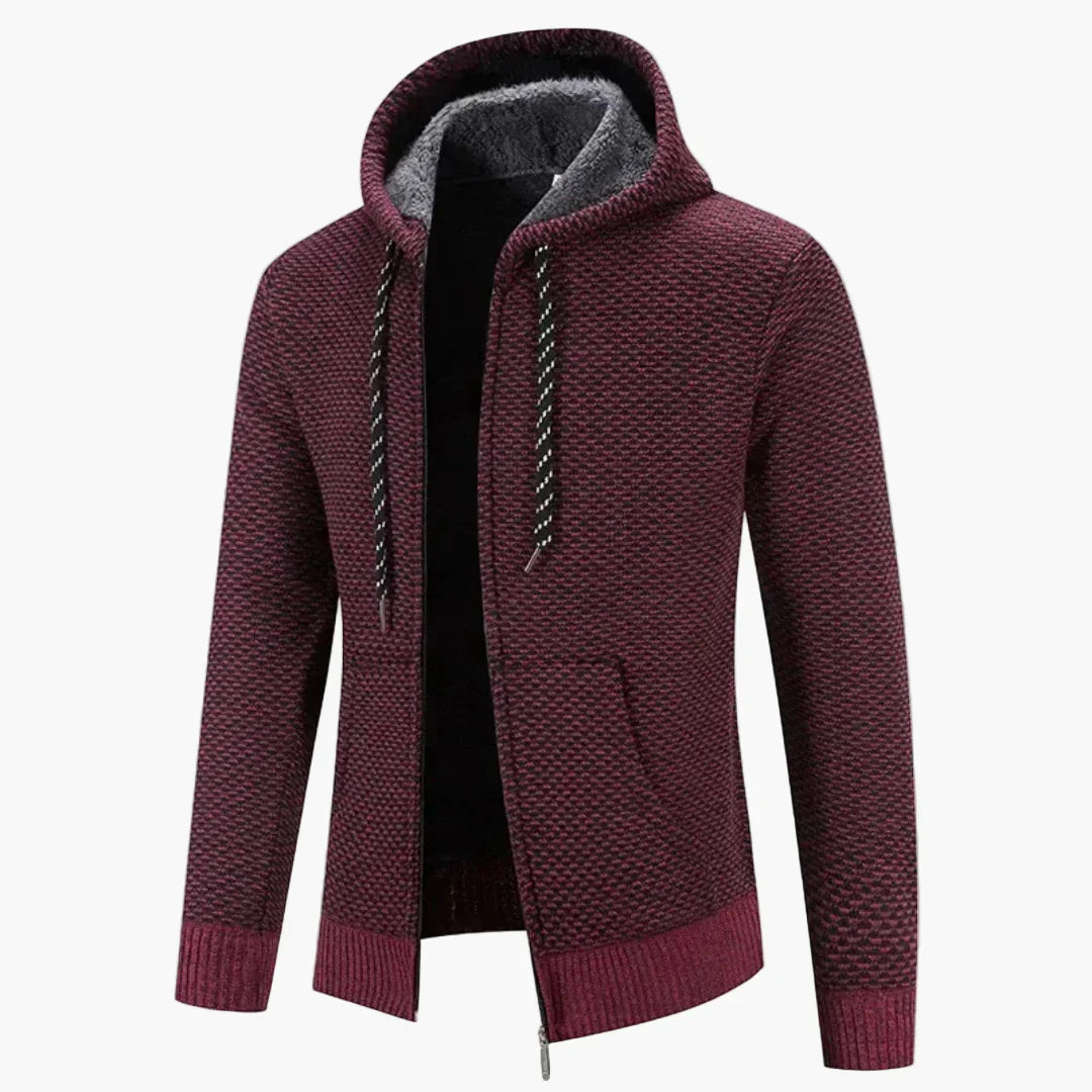 Stilla | Strik-Hættejakke til Efterår og Vinter - Behagelig Fritids-Hoodie med Lynlås