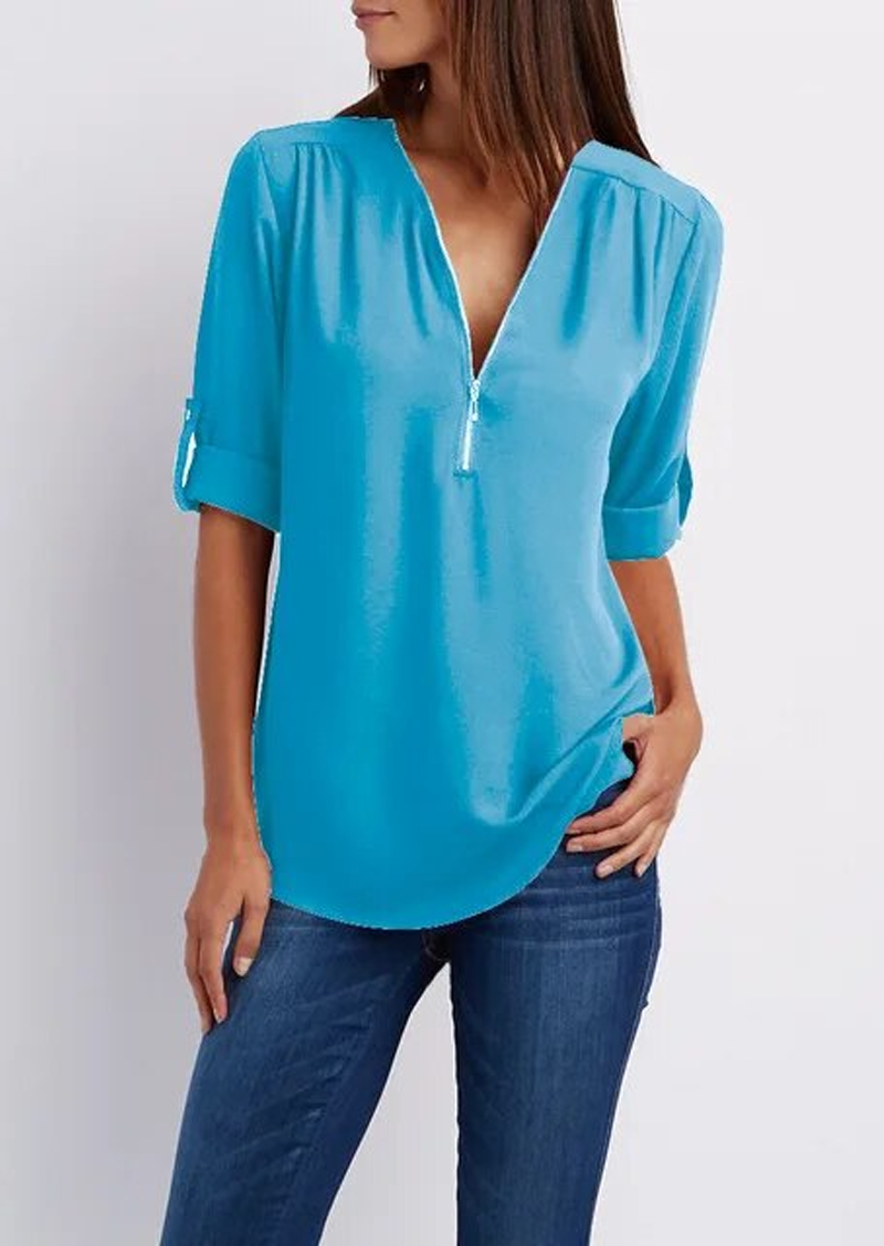 Stilla | Bluse med Lynlås