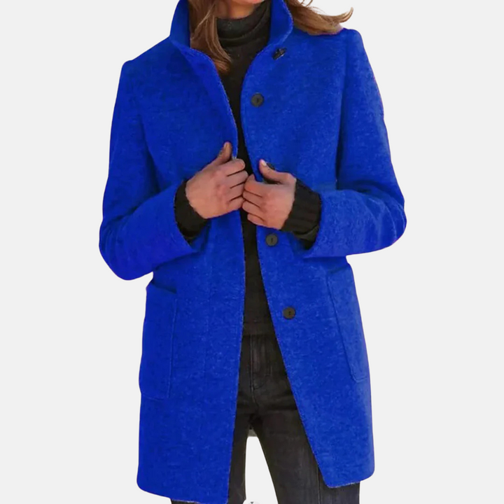 Stilla | Vintage Tweed Damejakke med Elegant Rullekrave