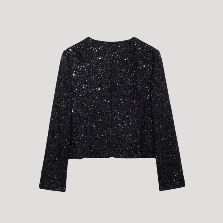 Stilla | Kvinder Glitrende Cropped Strikketrøje