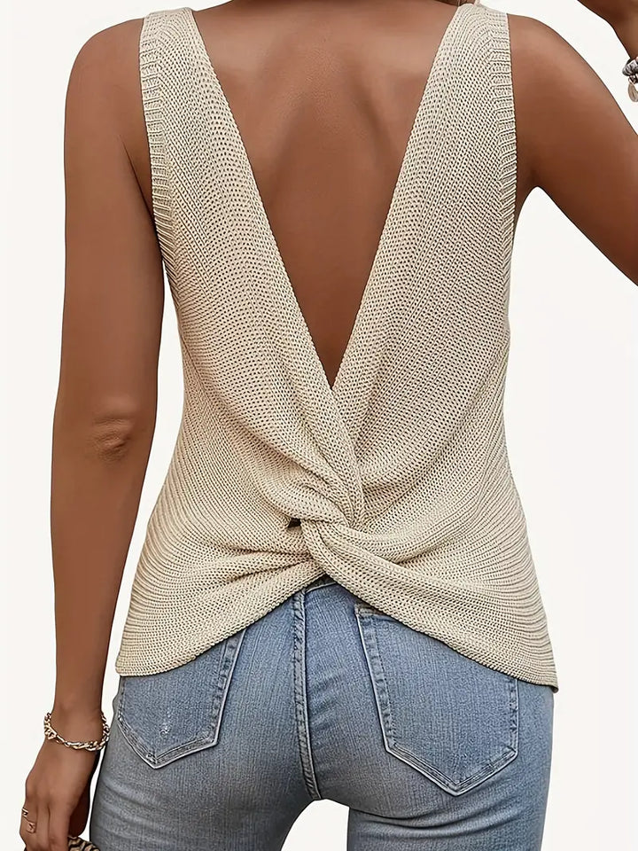 Stilla | Rygfri Twist V-hals Tank Top