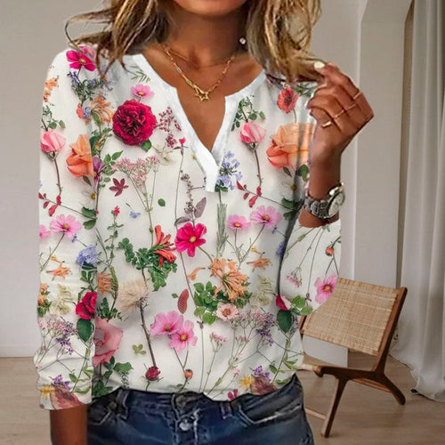 Stilla | Blomsterprint Let Langærmet Bluse