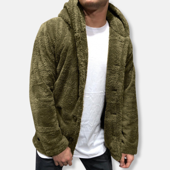 Stilla | Hætte Fleece Løs Pasform Knaplukning Casual Stil