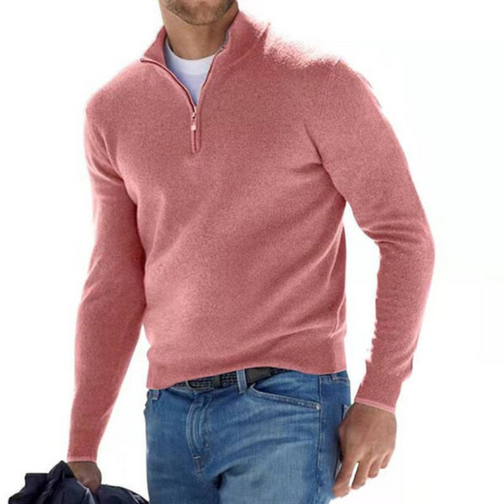 Stilla | Merino V-hals sweater med lynlås