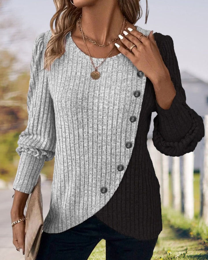 Stilla | Casual Top I Color-block-look