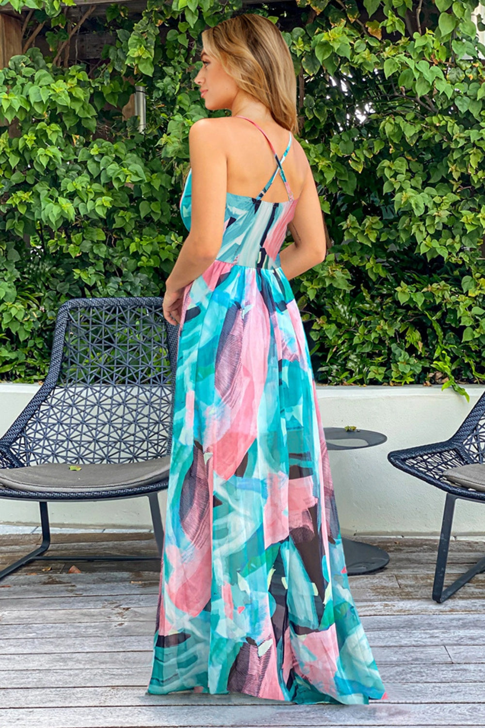 Stilla | Square Neck Maxi Cami Kjole