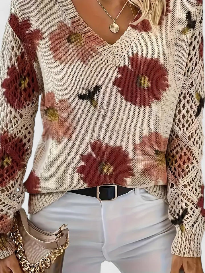 Stilla | Elegant Sweater med Blomsterdesign
