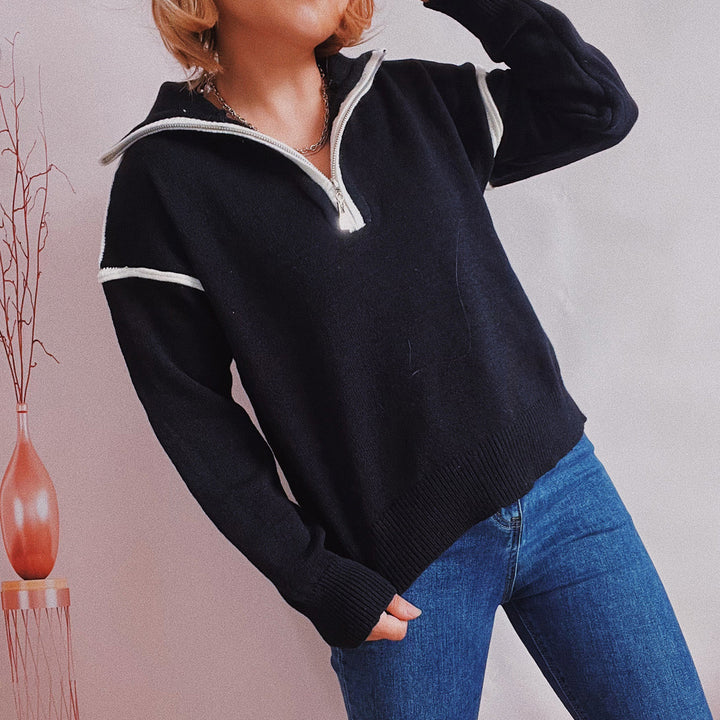 Stilla | Seam Half Zip Sweater