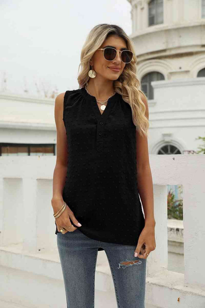 Stilla | Dot Notched Neck Tank