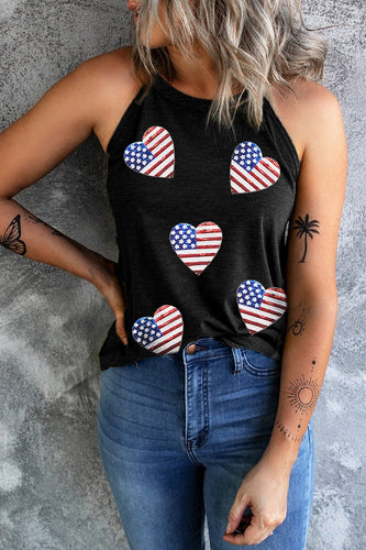 Stilla | US Flag Rund Hals Græsk Hals Tank