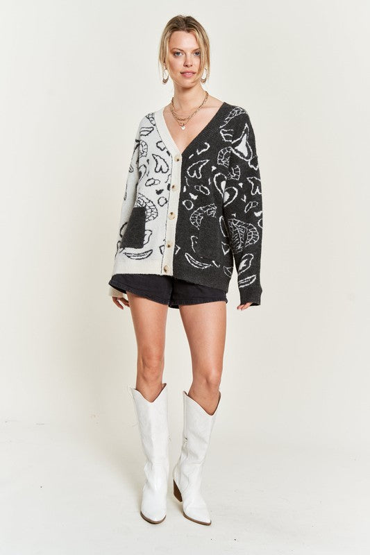 Stilla | Paisley Og Farveblok Cardigan