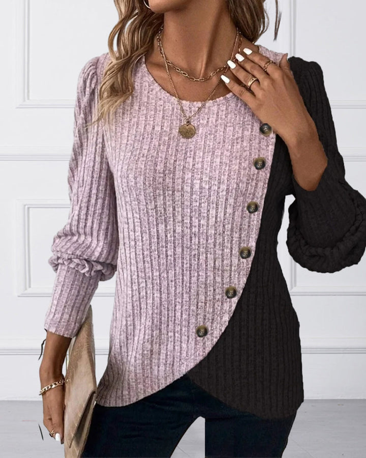 Stilla | Casual Top I Color-block-look