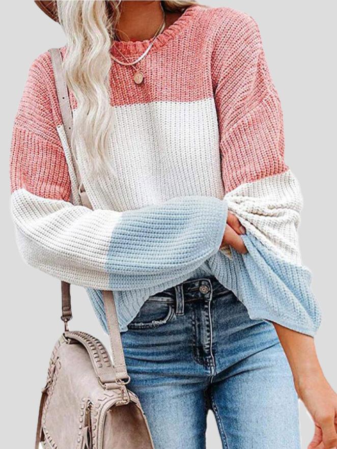 Stilla | Cozy Colorblock Striktrøje til Efterårs Lagdeling.