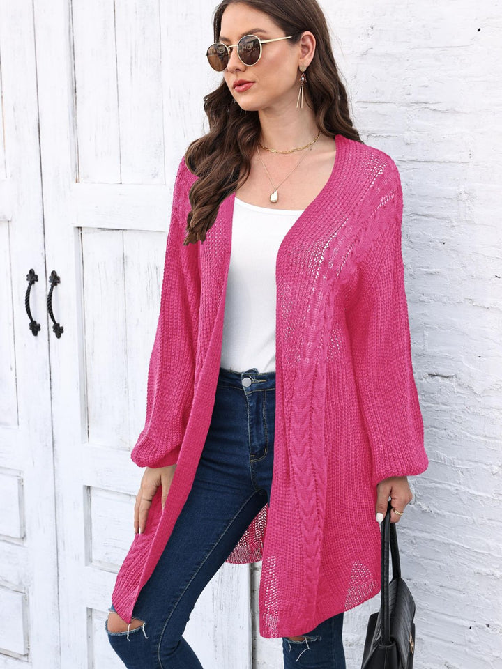 Stilla | Strik Åben Front Langærmet Cardigan