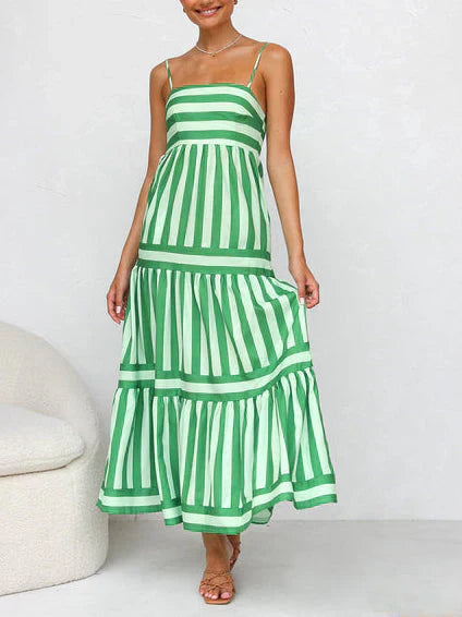 Stilla | Stribet Lang Maxi Kjole