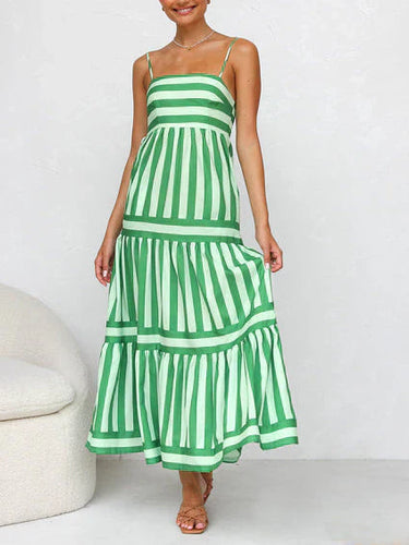 Stilla | Stribet Lang Maxi Kjole